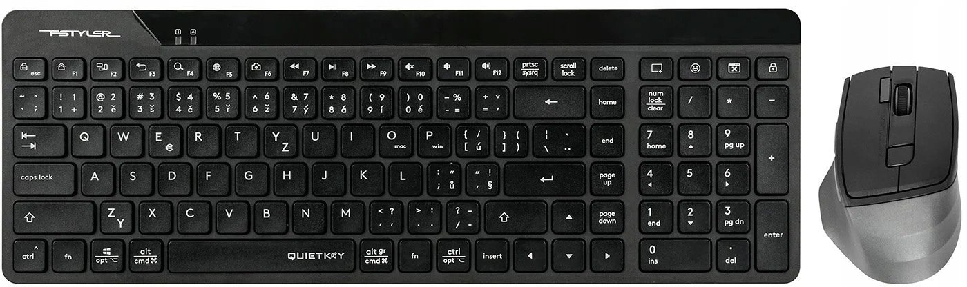 Klawiatura + mysz A4Tech A4tech FG2400 Air2 bezprzewodowy zestaw biurowy klawiatury z myszą CZ czarny
