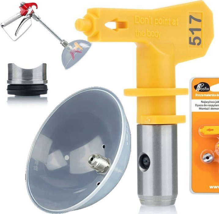 Rosfix OSŁONA PRZECIWROZBRYZGOWA FARBY DO AGREGATU MALARSKIEGO +DYSZA MALARSKA 517