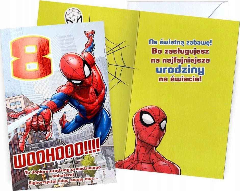 KUKARTKA KARNET DHS 8 URODZINY SPIDER MAN