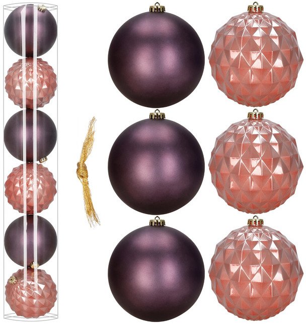 Bombki choinkowe 6 szt. ozdoby świąteczne 15 cm nietłukące UNIWERSALNY