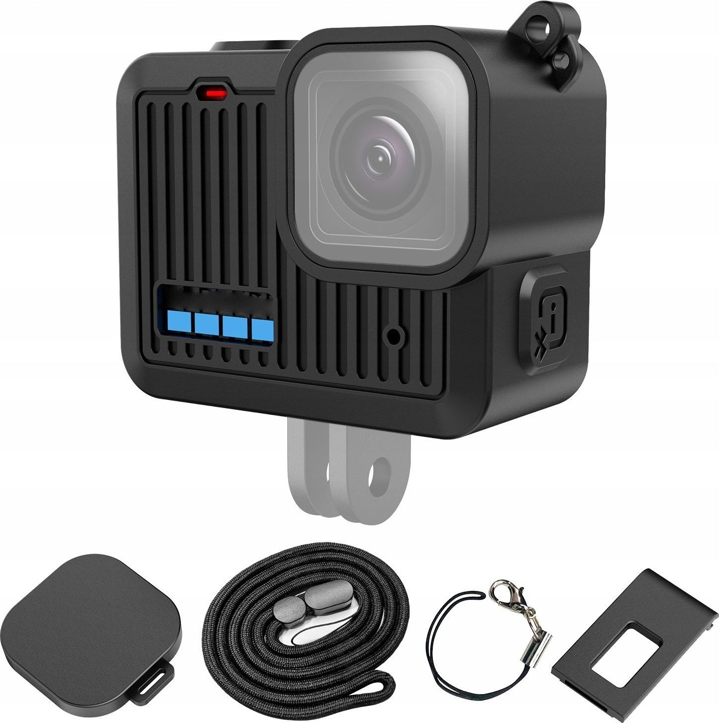 Zestaw Futerał Etui Obudowa Osłona Dekielek Klapka Pasek GoPro HERO 4K 2024 / PU717B