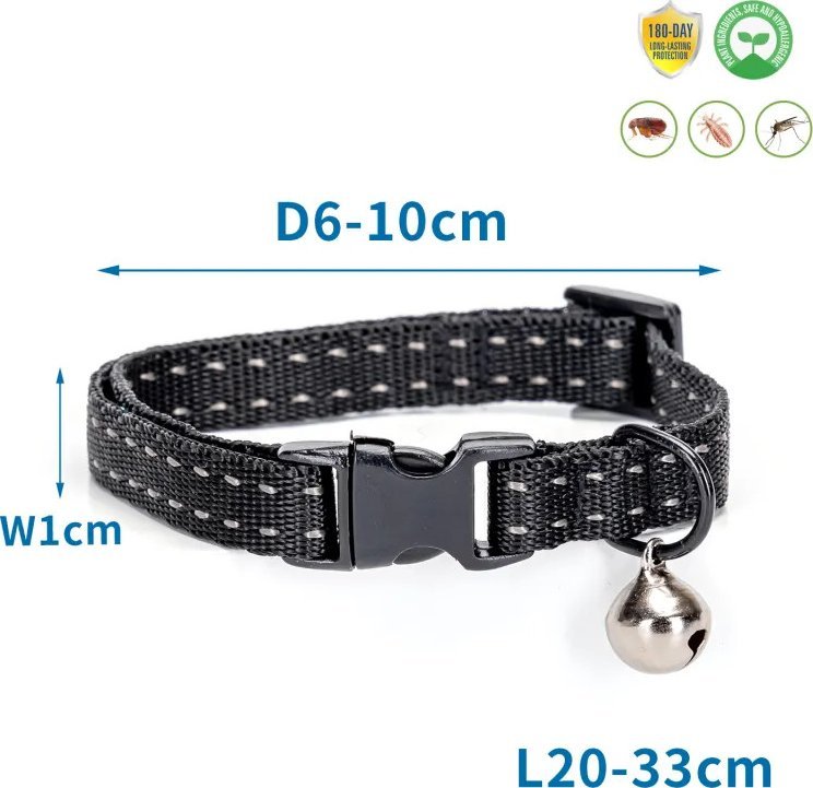 Nobleza Czarna obroża dla kota na pchły i kleszcze Czarna obroża dla kota na pchły i kleszcze