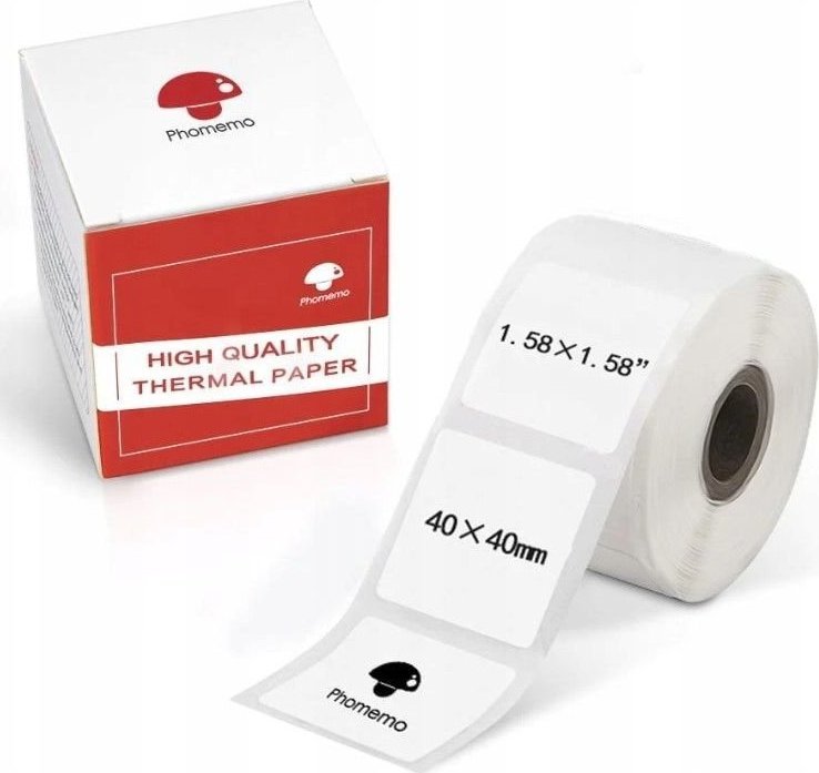 Phomemo Papier Przylepny Naklejki 40x40mm 180x Etykieta Phomemo M110 M120 M200 M220 M221 / XP-4040-180