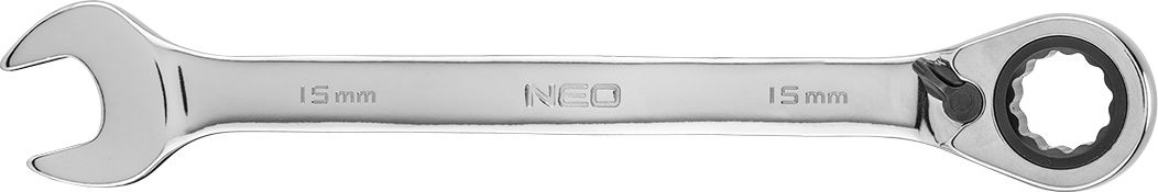 Neo Klucze oczkowe (Klucz płasko-oczkowy z grzechotką i przełącznikiem 15 mm)