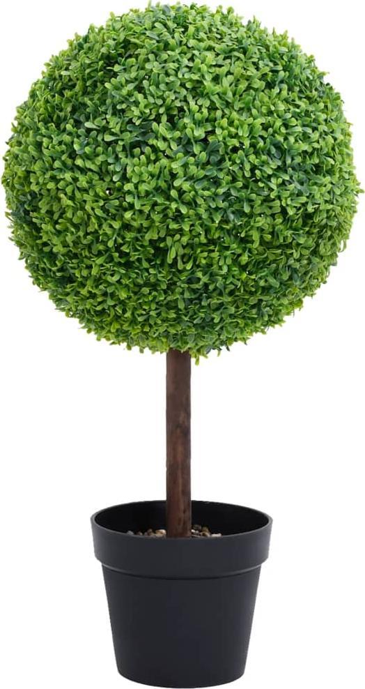 vidaXL vidaXL Sztuczny bukszpan w formie kul, w doniczce, zielony, 71 cm