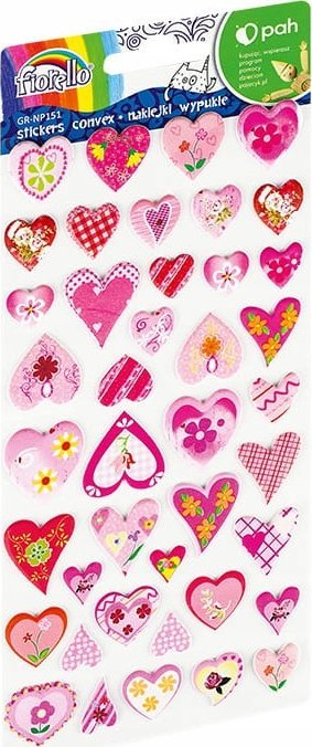 Fiorello Naklejki wypukłe serca w kwiaty GR-NP151 FIORELLO