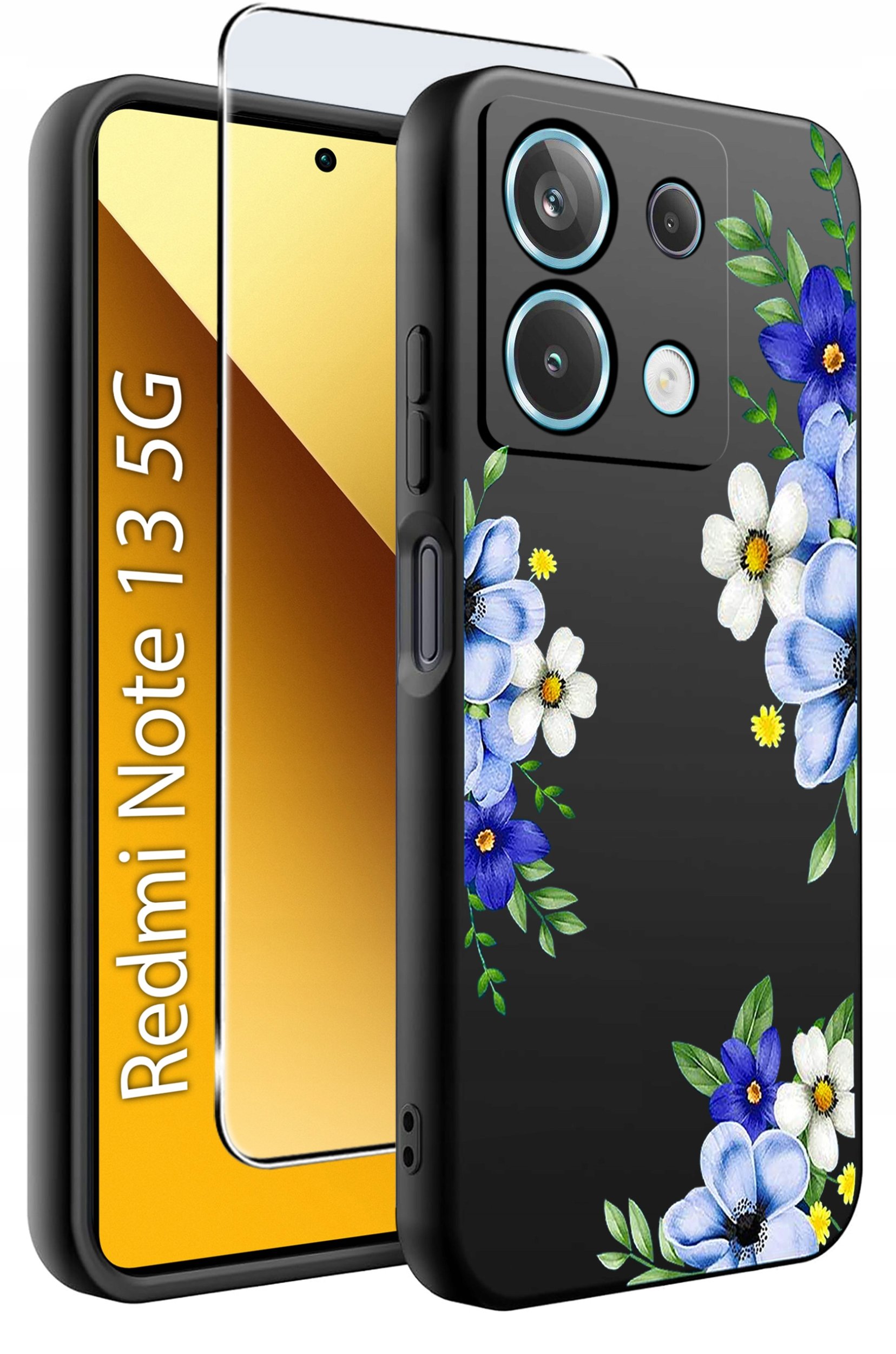 ETUI do Xiaomi Redmi Note 13 5G WZORY |SILIKONOWE MATT CASE +SZKŁO 9H