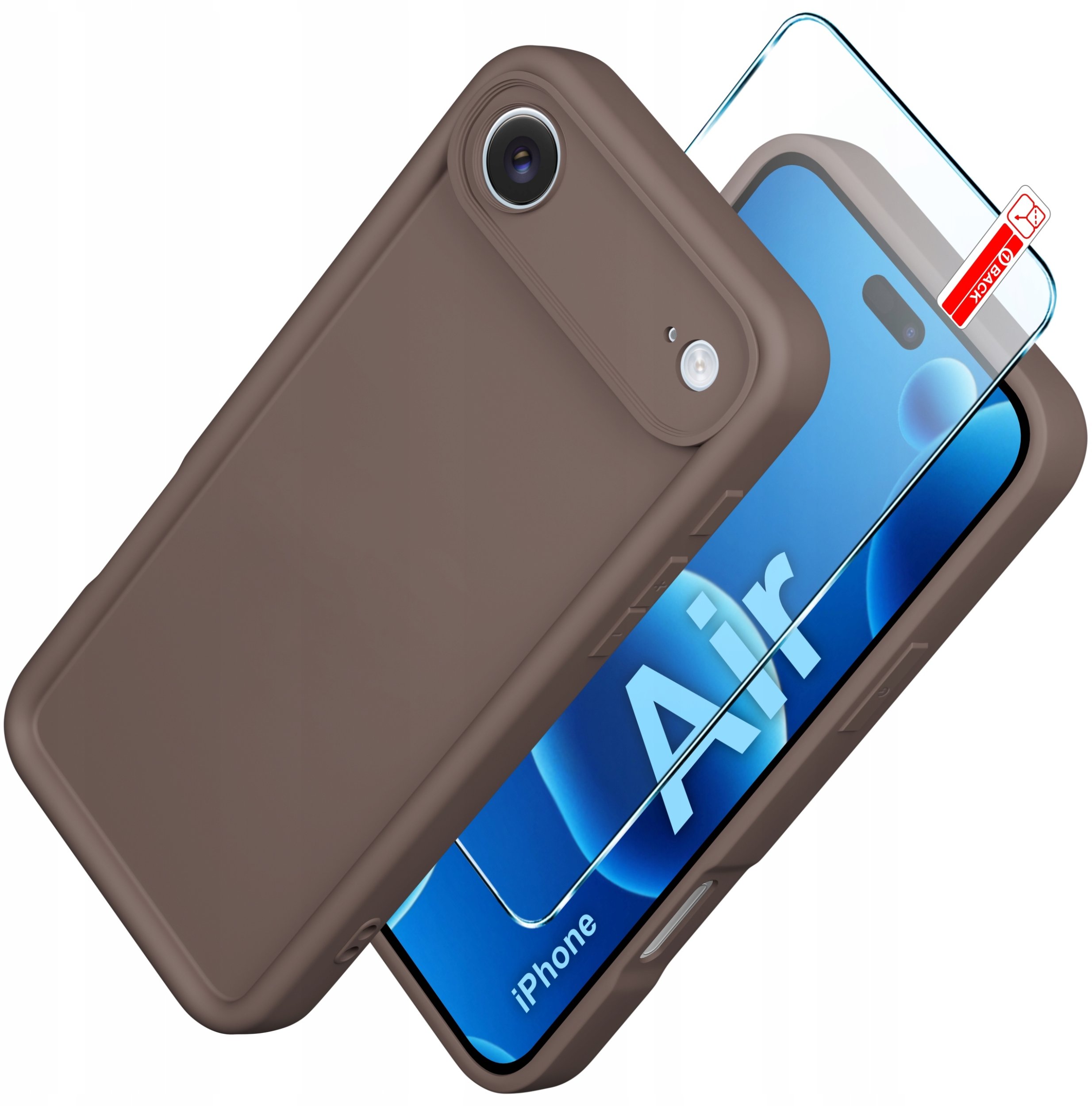 Etui do iPhone Air CASE silikonowe MATOWE + SZKŁO 9H