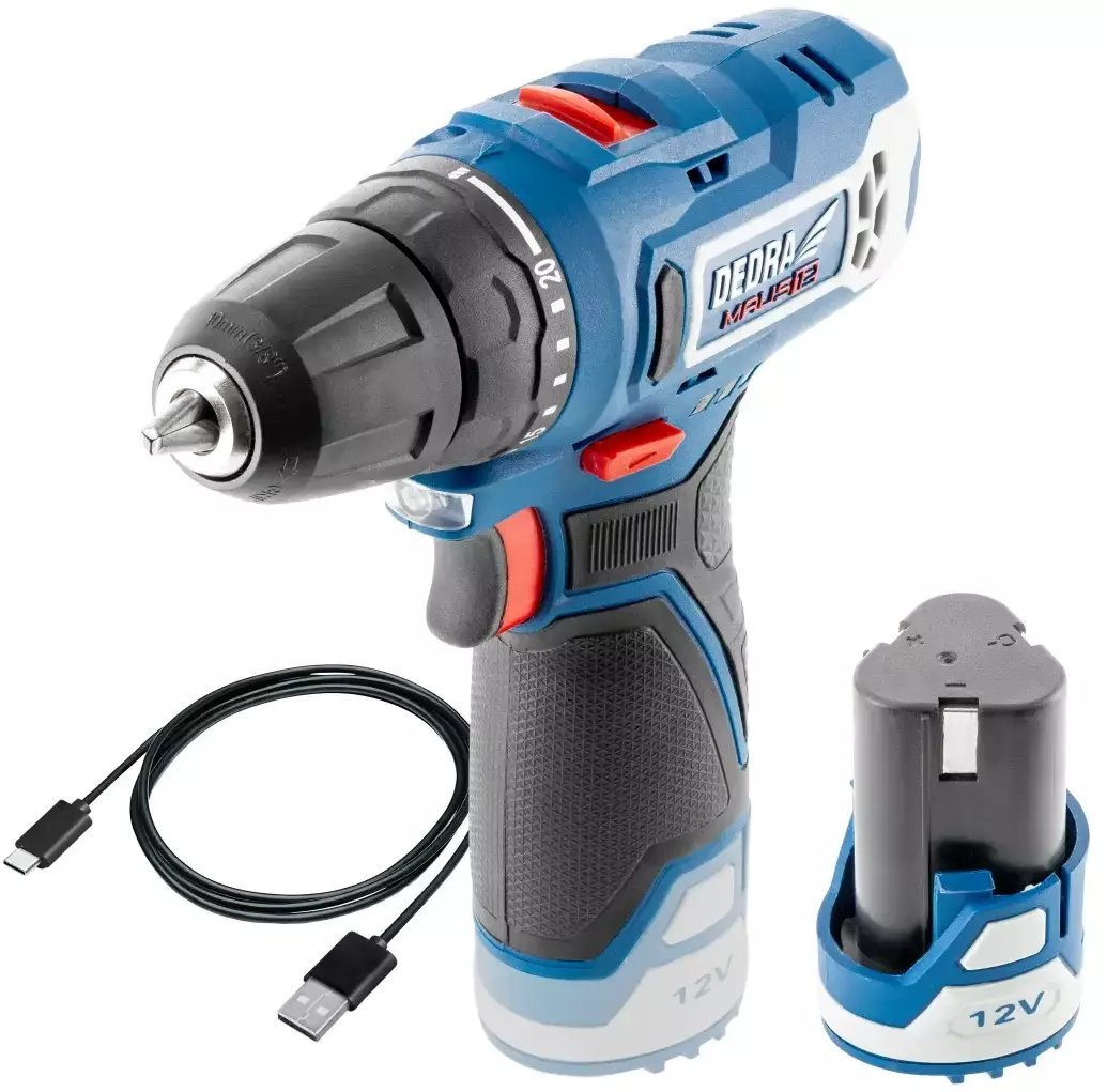 Wiertarko-wkrętarka Dedra DED7310T01 12 V 1 x akumulator 2 Ah