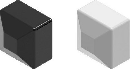 Baks Nakładka ochronna profilu aluminiowego srebrny RAL9006 NOPAL40x40SR 890401