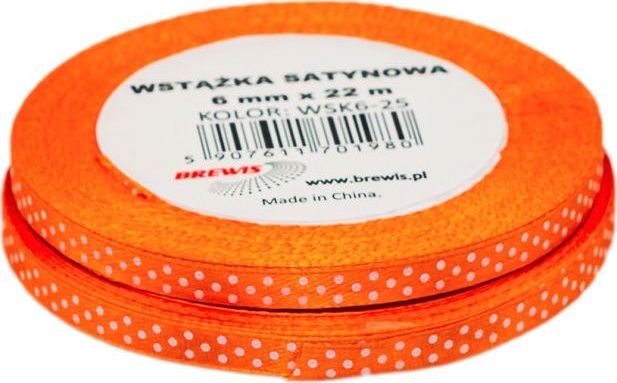 BREWIS Wstążka satynowa BREWIS kropki 6mm WSK6-25 Brewis