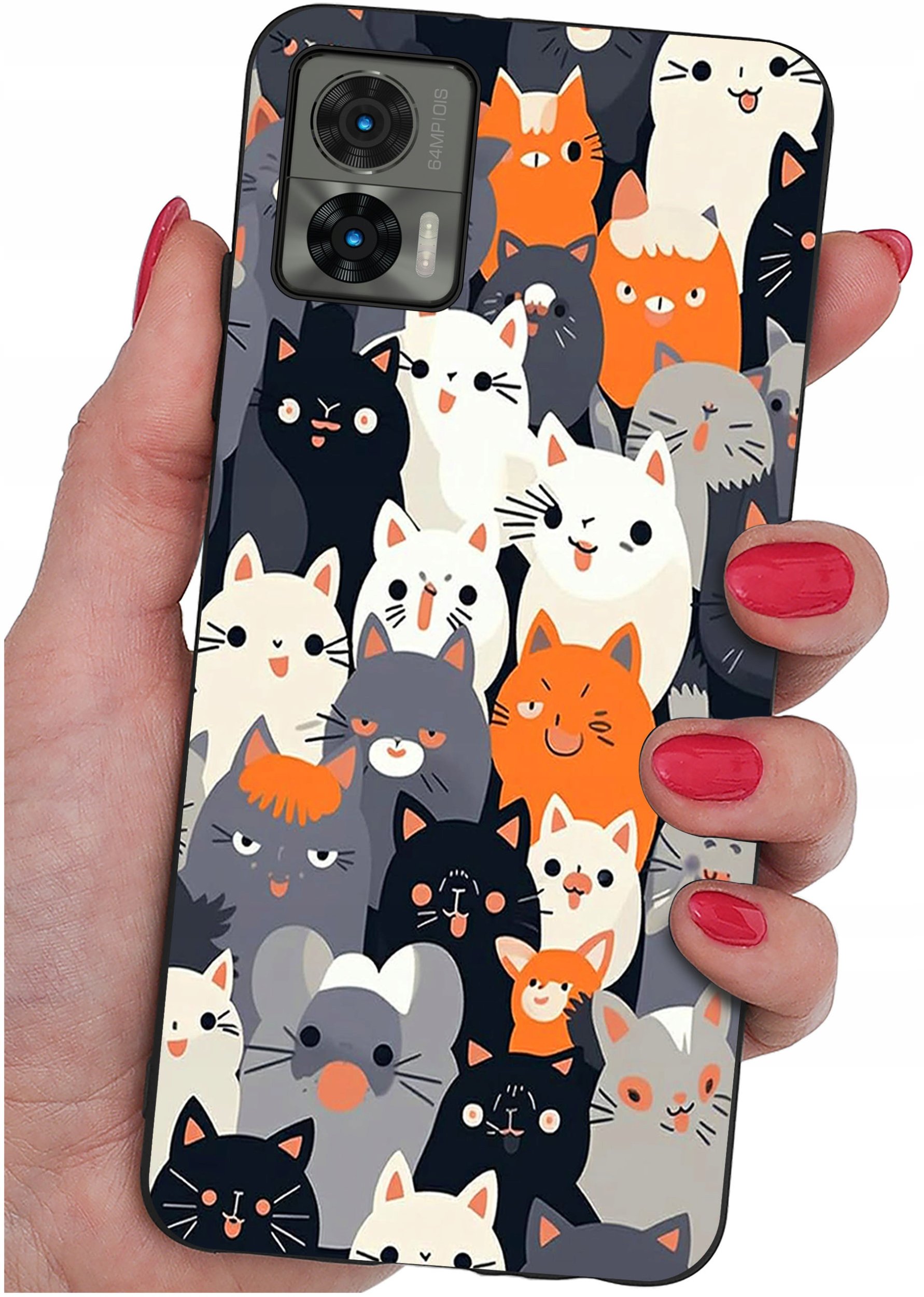 Etui do Motorola Moto Edge 30 Neo WZORY |SILIKONOWE MATT CASE + SZKŁO 9H