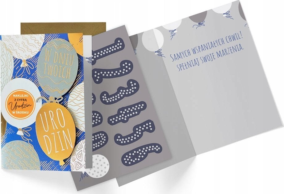 KUKARTKA Karnet B6 Urodziny (wymienne cyfry)