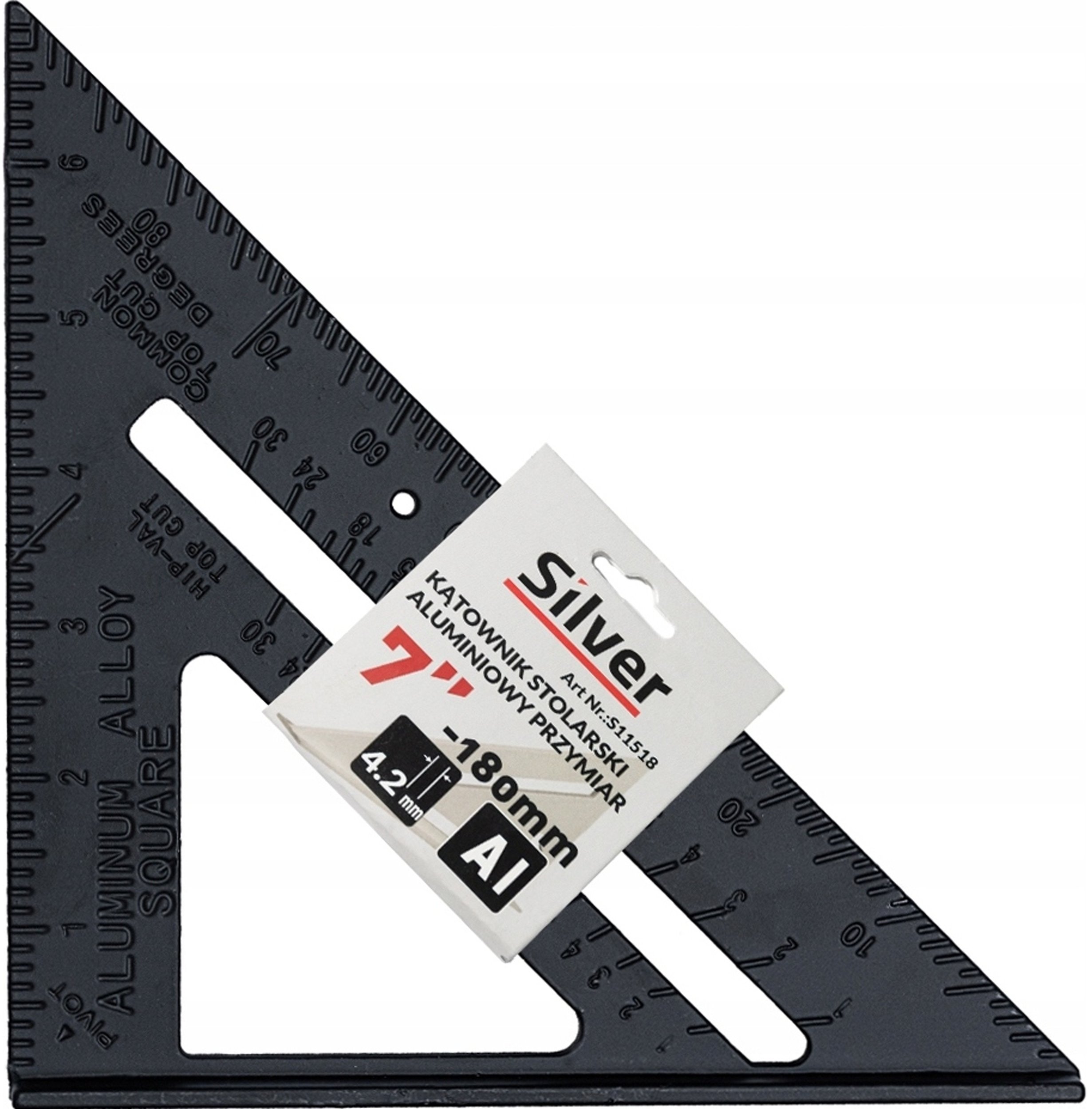 KĄTOWNIK STOLARSKI UNIWERSALNY PRZYMIAR 7 180mm ALUMINIOWY