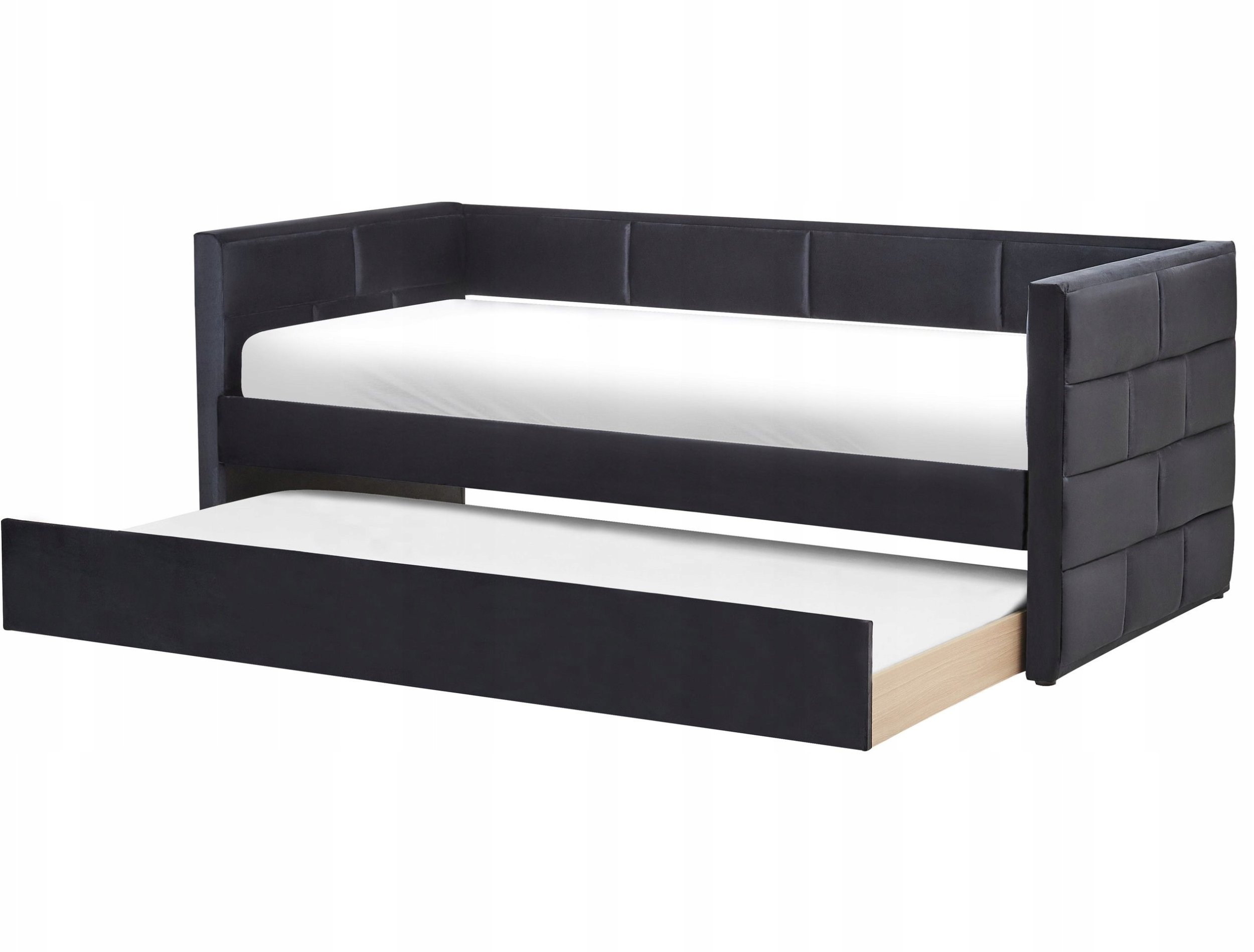 Łóżko wysuwane Welur CHAVONNE 90 x 200 cm Czarny