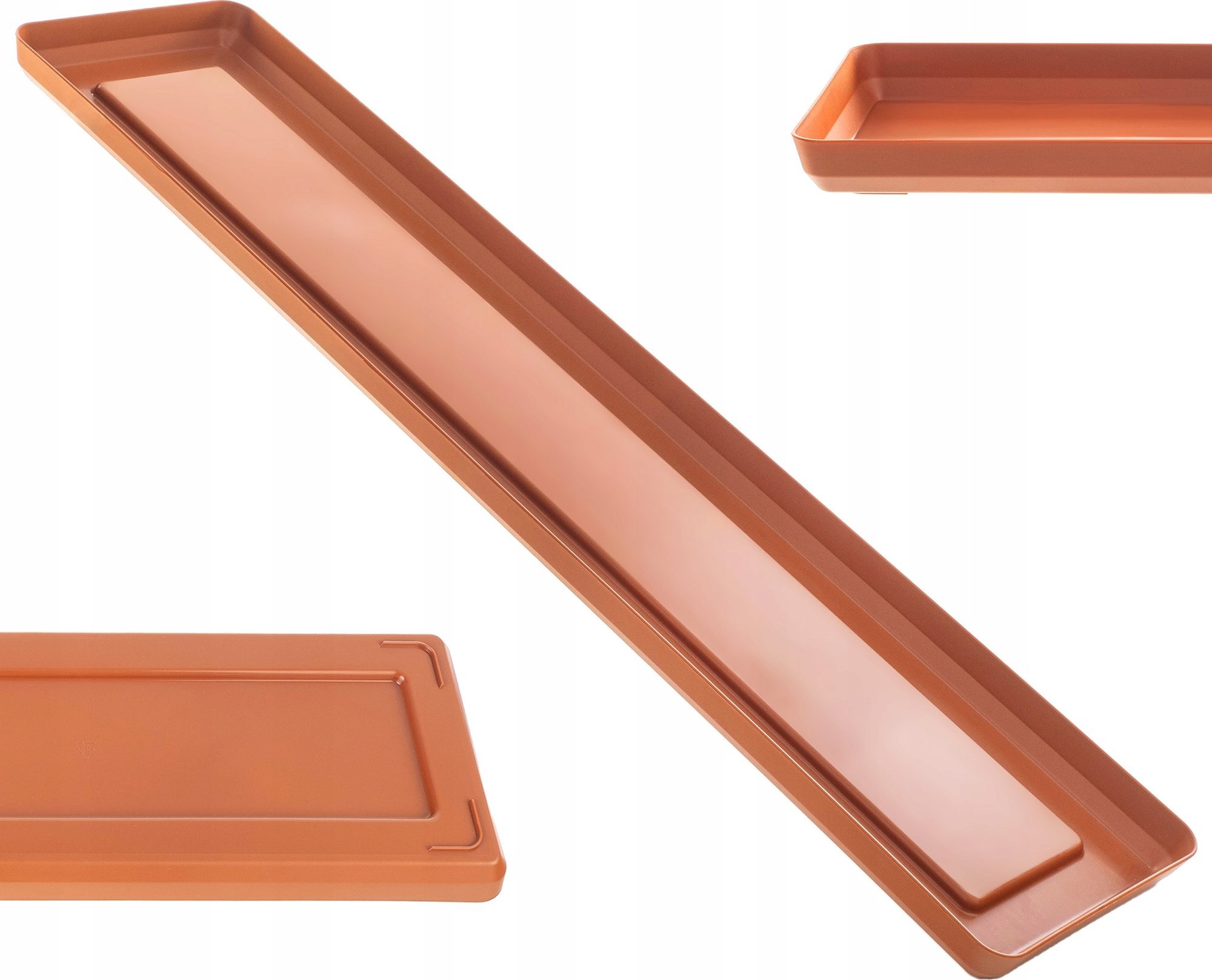 KADAX Podstawka Pod Doniczkę Donicę 53,5cm Tacka Prostokątna Ceglasta Plastikowa