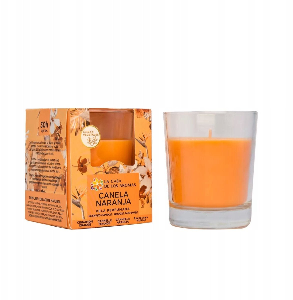 LA CASA DE LOS AROMAS_Świeca zapachowa Cynamon-Pomarańcza 140g
