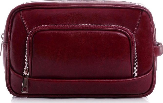 POLSKA SKÓRZANA KOSMETYCZKA SOLOME BORDOWA