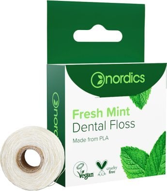 NORDICS_Dental Floss nić dentystyczna ze skrobi kukurydzianej Świeży Mentol 50m