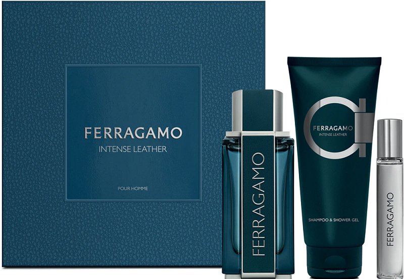 Salvatore Ferragamo Intense Leather Pour Homme Żel Pod Prysznic 100Ml + Miniaturka 10Ml + Woda Perfumowana - 100Ml