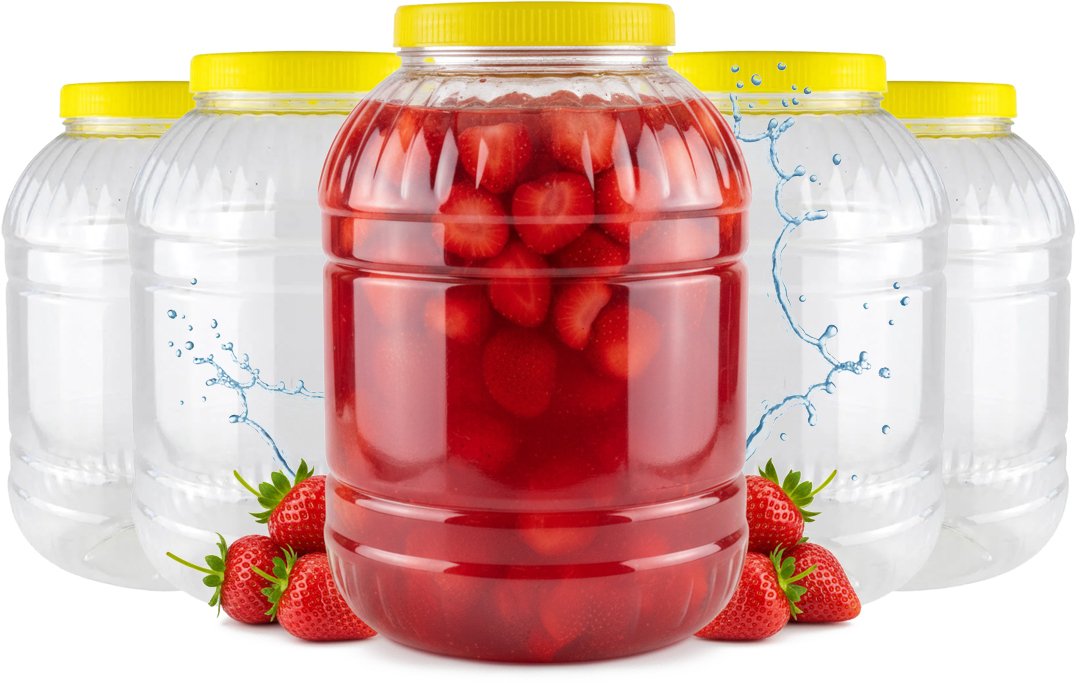 5x Pojemnik SŁOIK 5l Plastikowy WIELOFUNCYJNY na nalewki żywność przyprawy