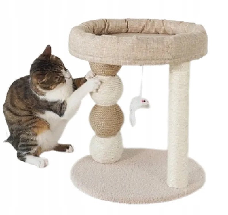 Drapak Dla Kota Z Legowiskiem I Sznurkiem Do Drapania, Wys. 45 Cm Jakość