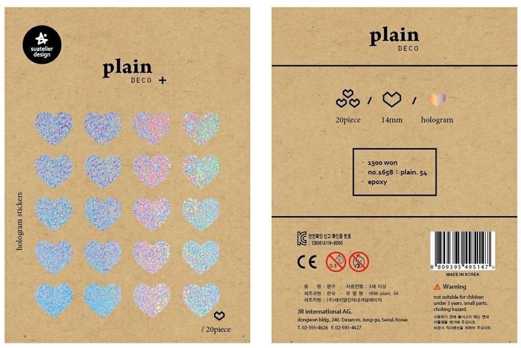 Naklejki Serca holo 14mm