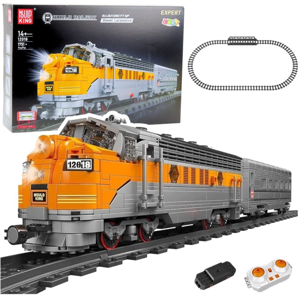 Klocki Konstrukcyjne Pociąg Szaro-Żółty Zdalnie Sterowany RC 1751 el. LEAN Toys