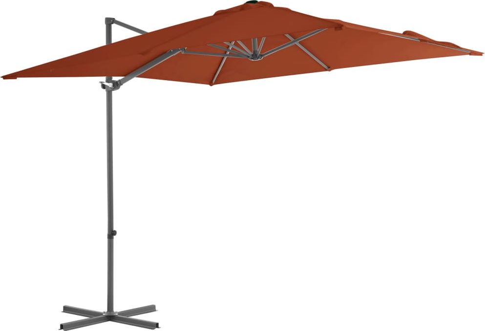 vidaXL Wiszący parasol na słupku stalowym, terakotowy, 250x250 cm