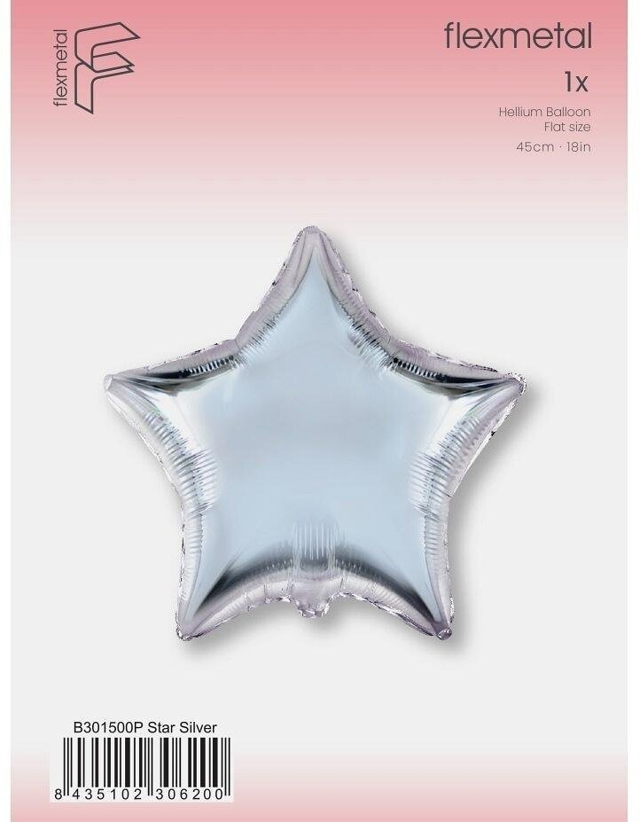 Balon foliowy Gwiazda srebrny 45cm