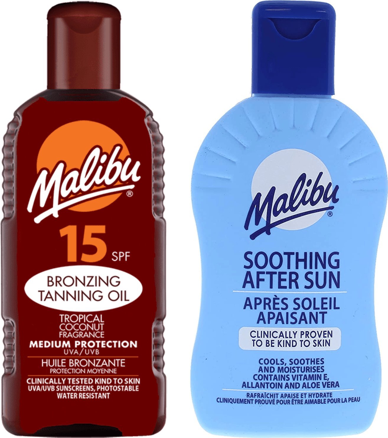 Malibu Malibu Olejek Do Opalania SPF15 200ml + Balsam Po Opalaniu 200ml