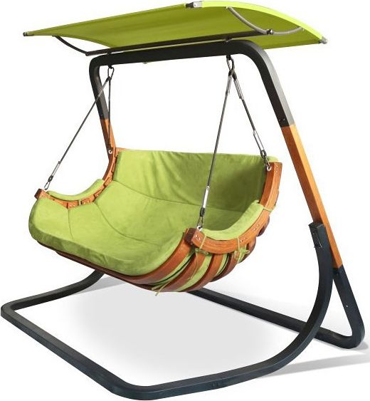 Elior Zielony wiszący fotel ogrodowy z daszkiem - Pasos 5X