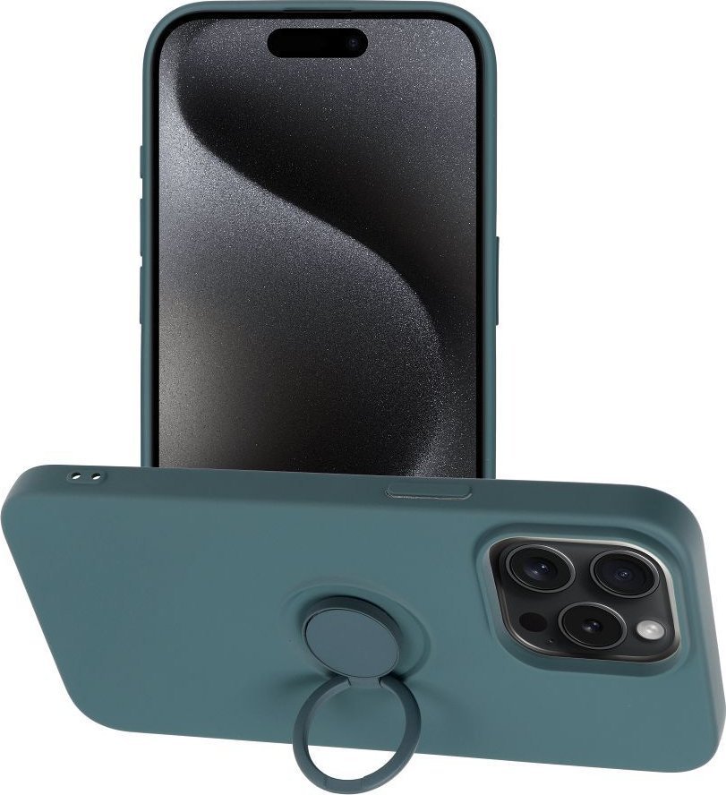 OEM Futerał SILICONE RING do IPHONE 15 Pro Max zielony