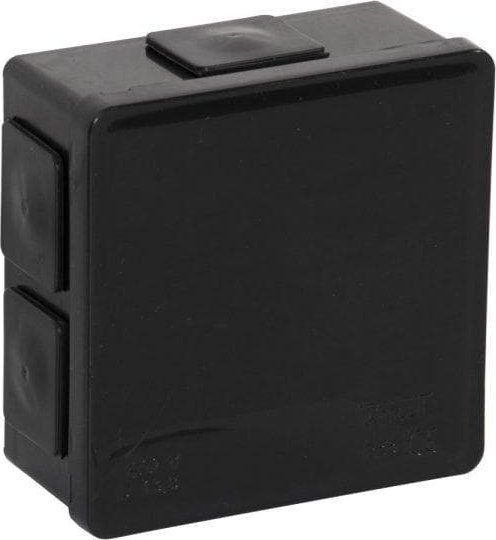 ViPlast Puszka natynkowa pusta 6 wlotów VIPLAST VP-02 klik CZARNA IP55 86x86x40mm 002-05