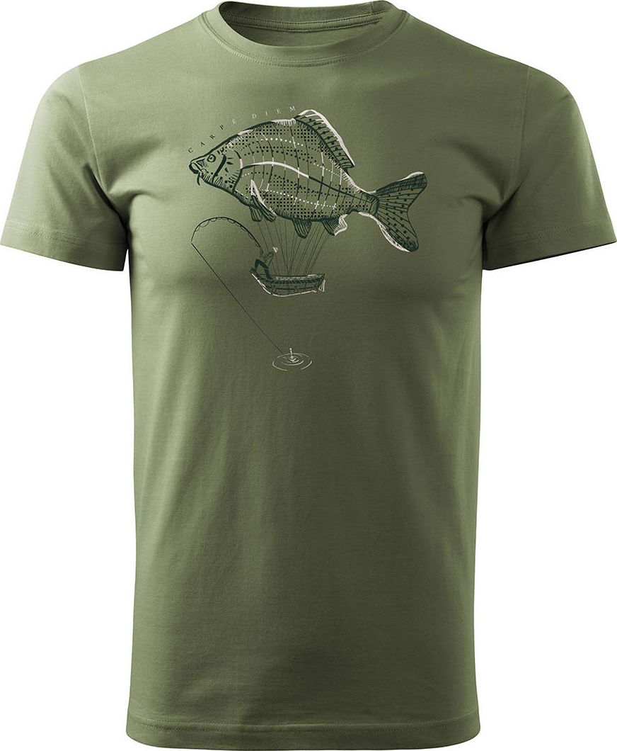 Topslang Koszulka na ryby dla wędkarza wędkarska fishing karp męska khaki REGULAR XL