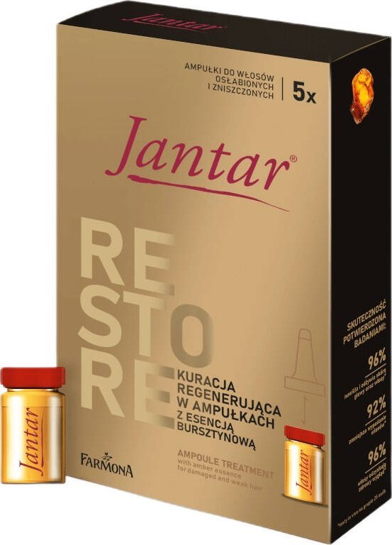 Farmona Jantar kuracja w ampułkach z esencją bursztynową do włosów bardzo zniszczonych i osłabionych 5x5ml