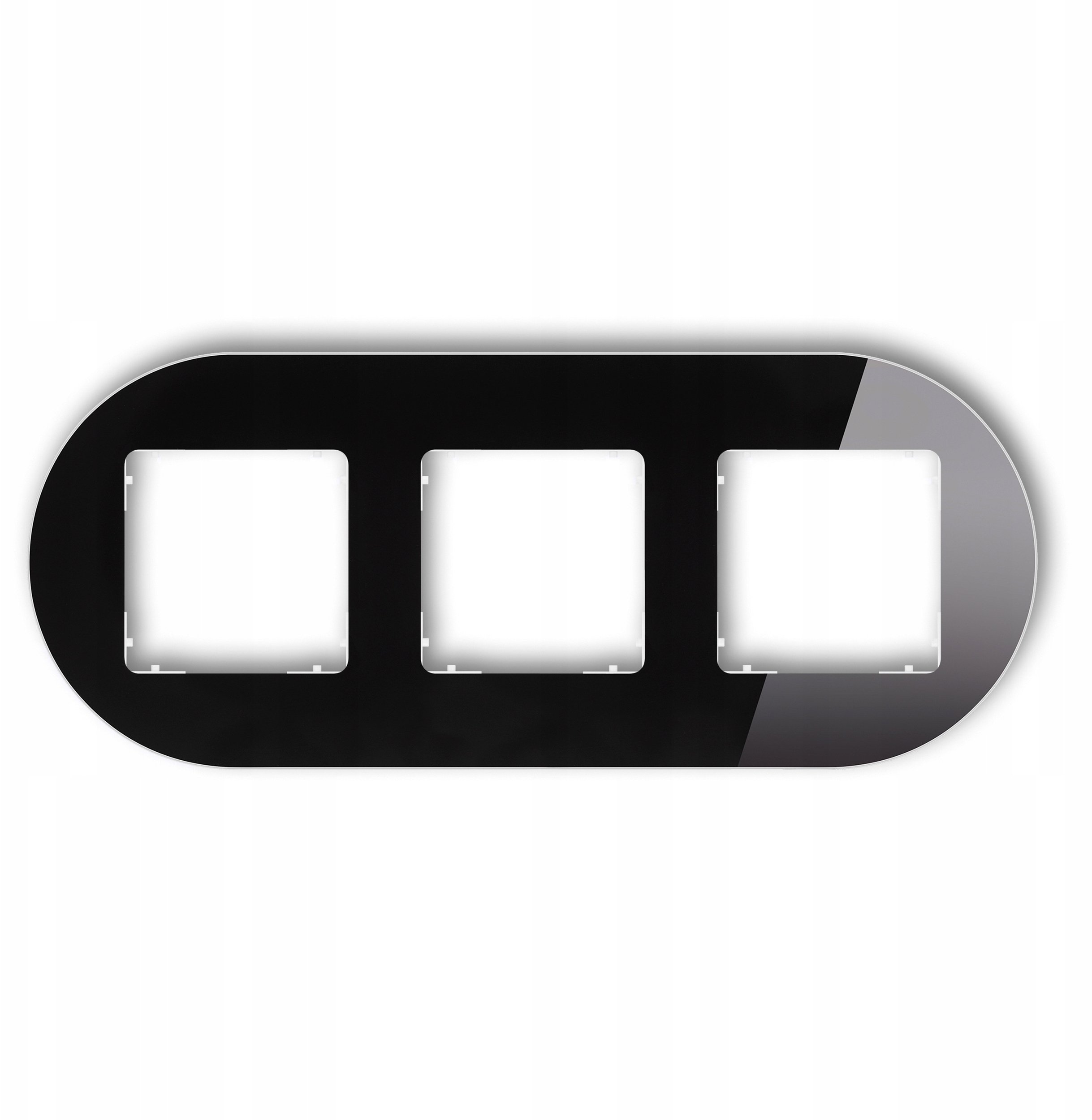 Karlik Ramka uniwersalna potrójna okrągła efekt szkła (ramka: czarna spód: biały) 12-0-IRSO-3