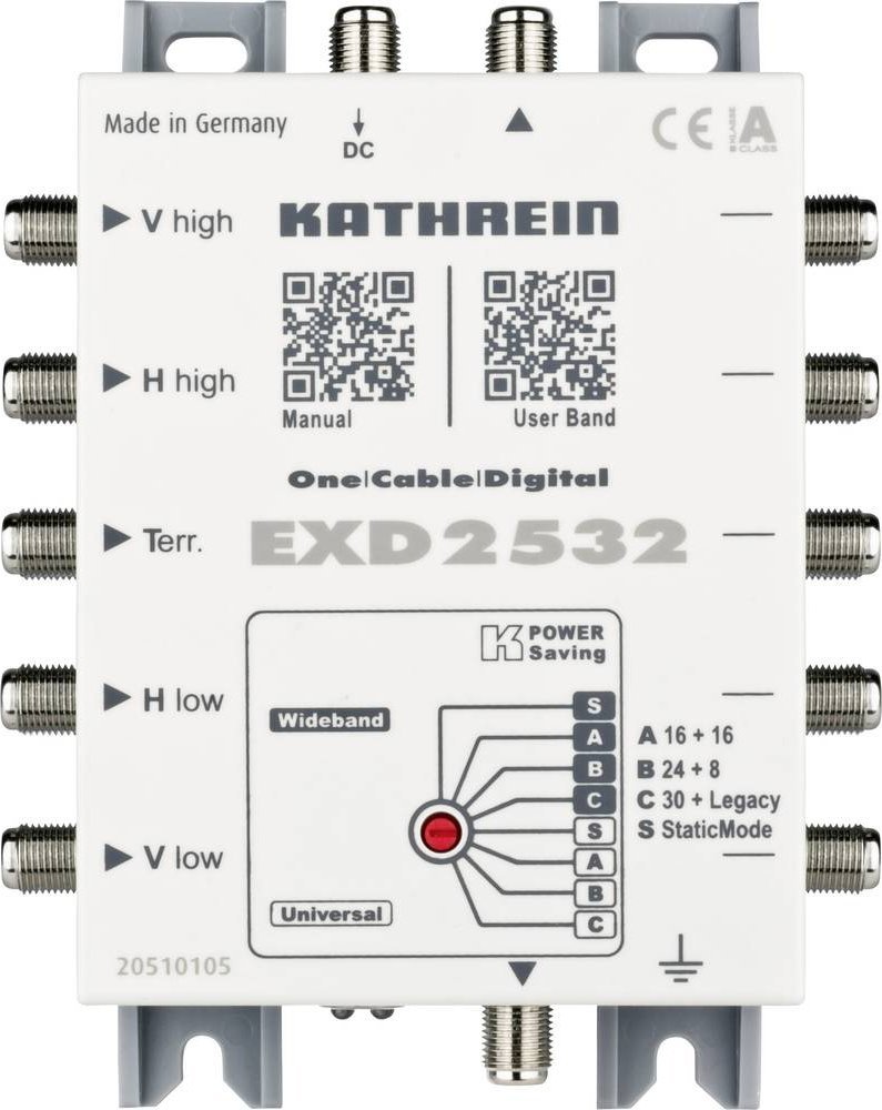 Kathrein Kathrein EXD 2532, 5 inputs, 32 outputs, 300 - 2350 MHz, 5 - 862 MHz, 1.5 dB, 3 dB