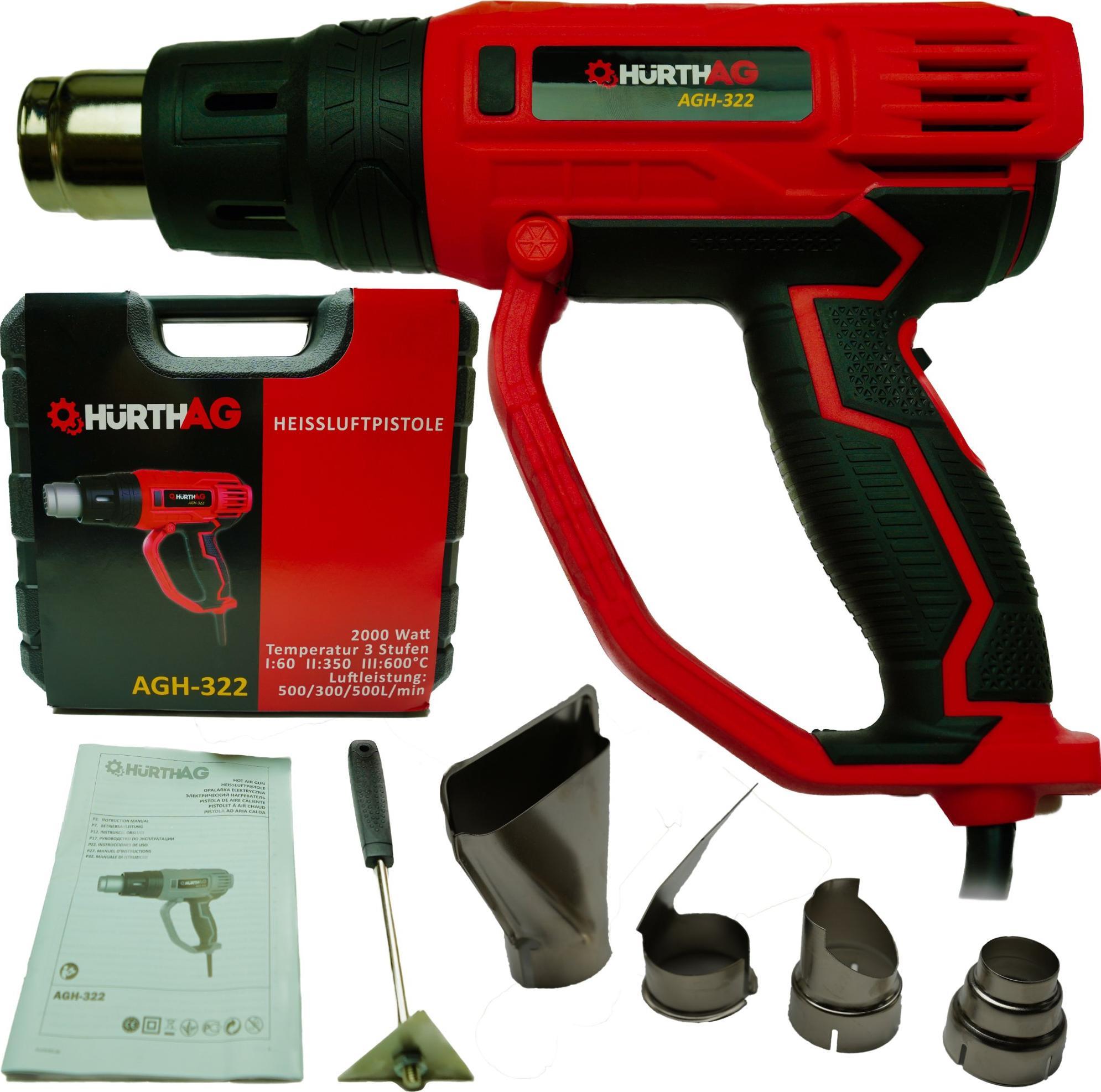 Opalarka HurthAG OPALARKA ELEKTRYCZNA HURTHAG 2000W 600C - 3 TRYBY PRACY + AKCESORIA + WALIZKA