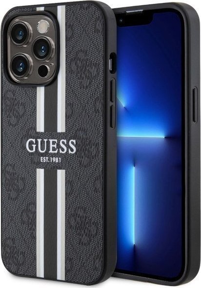 Guess Etui GUHMP13LP4RPSK Apple iPhone 13/13 Pro czarny/black hardcase 4G Printed Stripes MagSafe