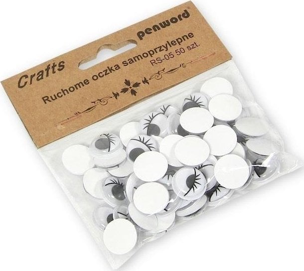 Polsirhurt Dekoracje Ruchome oczka RS-05 15mm samoprzylepne 50 sztuk