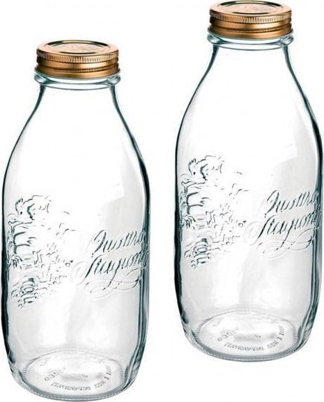 Saftflaske Quattro Stagioni 1 ltr Ø9.4x22.6 cm med Låg,12 stk/krt