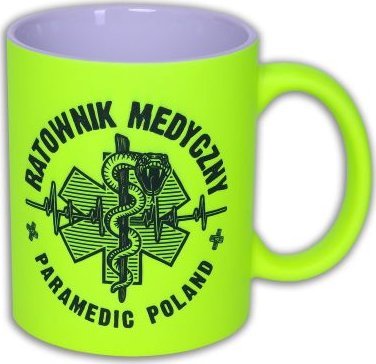 Polska Firma Kubek RATOWNIK MEDYCZNY żmija 330 ml - Yellow FLUO
