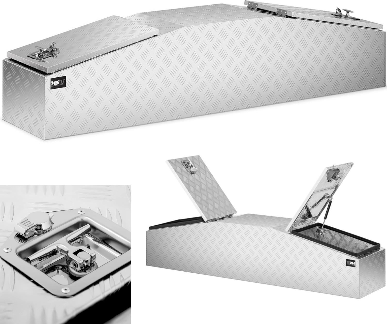 MSW Skrzynka narzędziowa transportowa aluminiowa zamykana na klucz 280 l 177 x 40 x 40 cm Skrzynka narzędziowa transportowa aluminiowa zamykana na klu