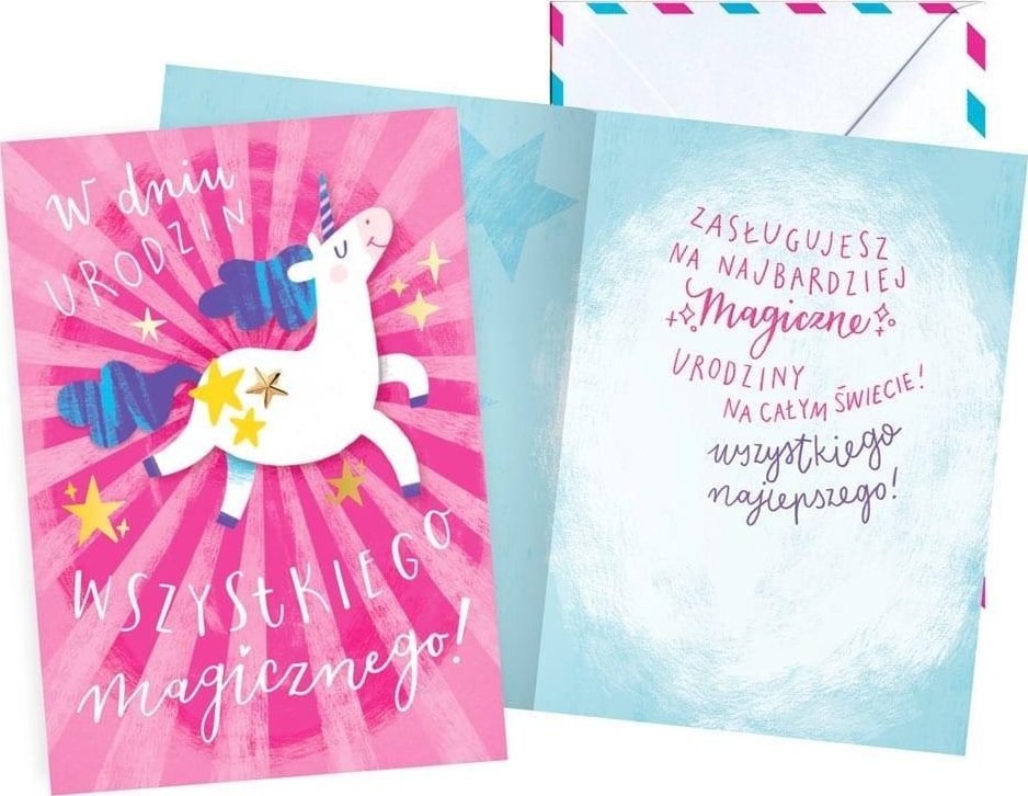 KUKARTKA Karnet B6 Urodziny jednorożec