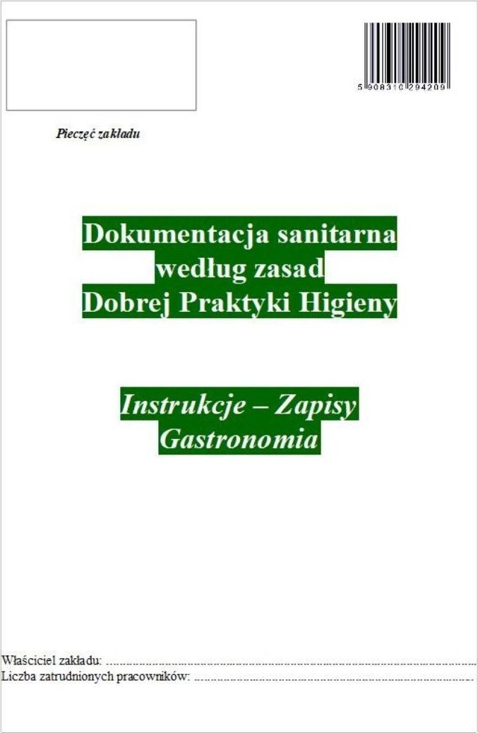 StudioCen Dobra praktyka higieny - Gastronomia: zapisy, instrukcje