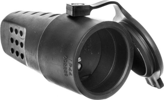 Orno Gniazdo przenośne gumowe proste 3P 16A 250V czarne IP44 OR-AE-1314