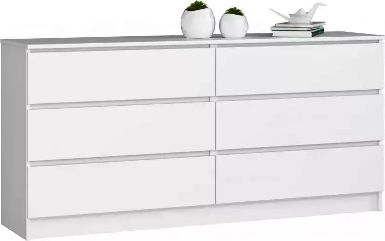 Elior Biała komoda z sześcioma szufladami - Olin 3X