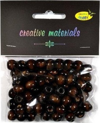 Koraliki drewniane ciemny brąz 10mm 25g