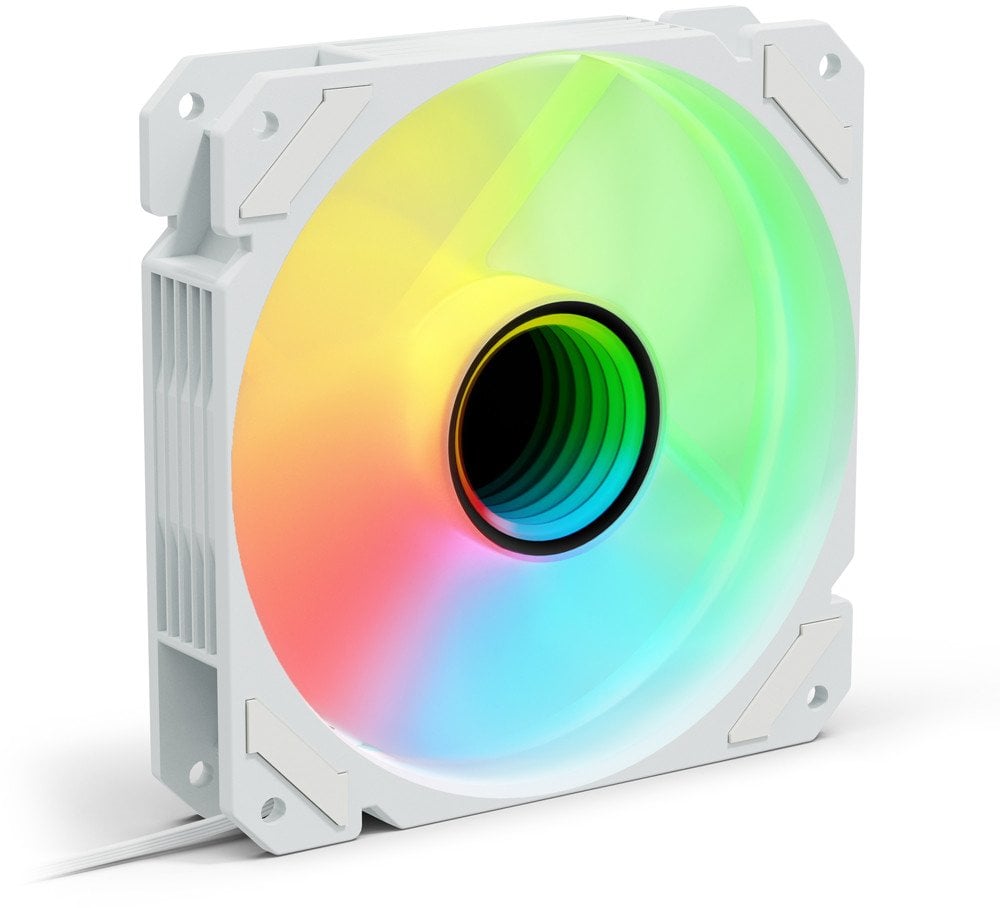 Sharkoon SHARK Mirror PWM RGB Obudowa komputera Wentylator 12 cm Biały 1 szt.
